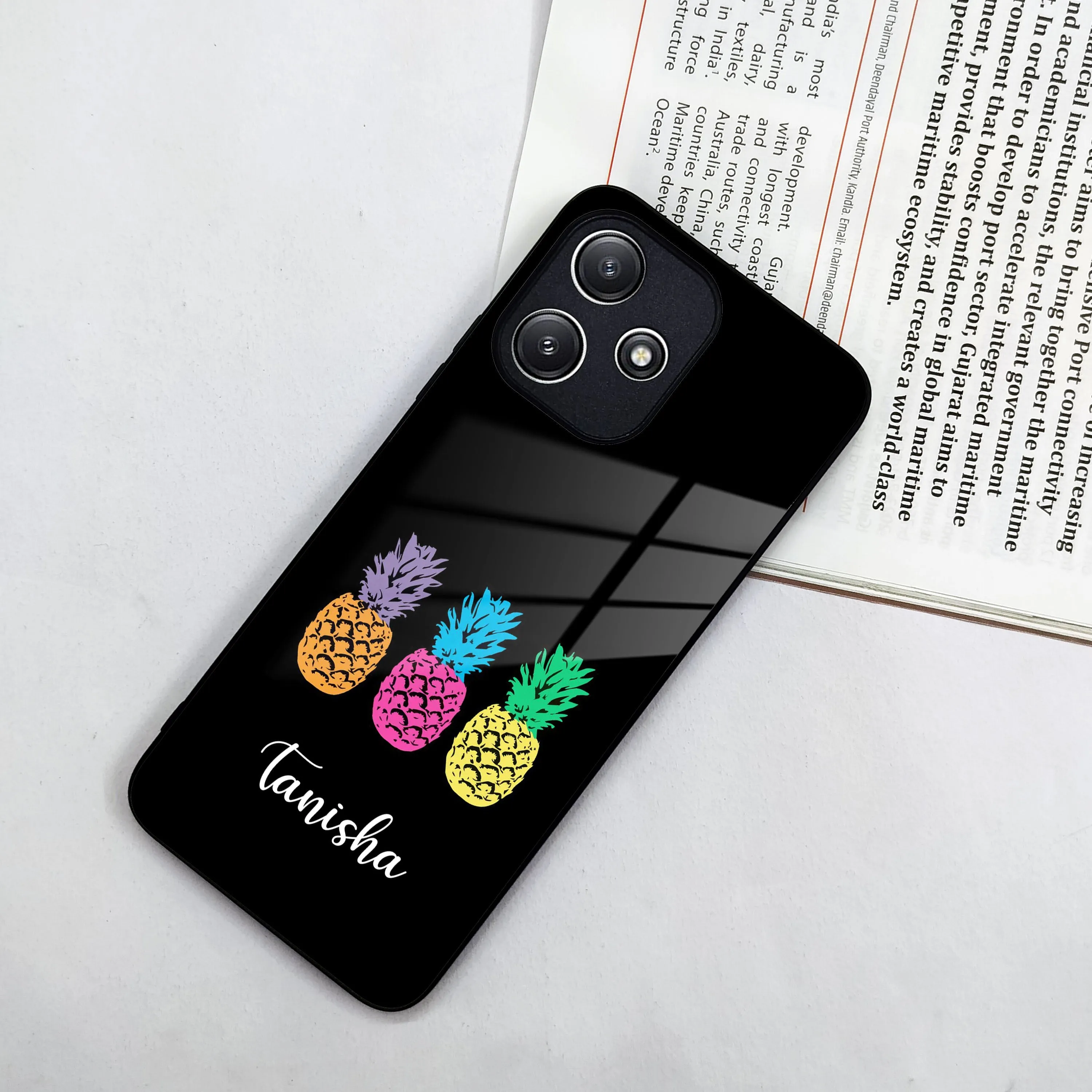 Colorful Pineapple Glass Case Cover For Poco