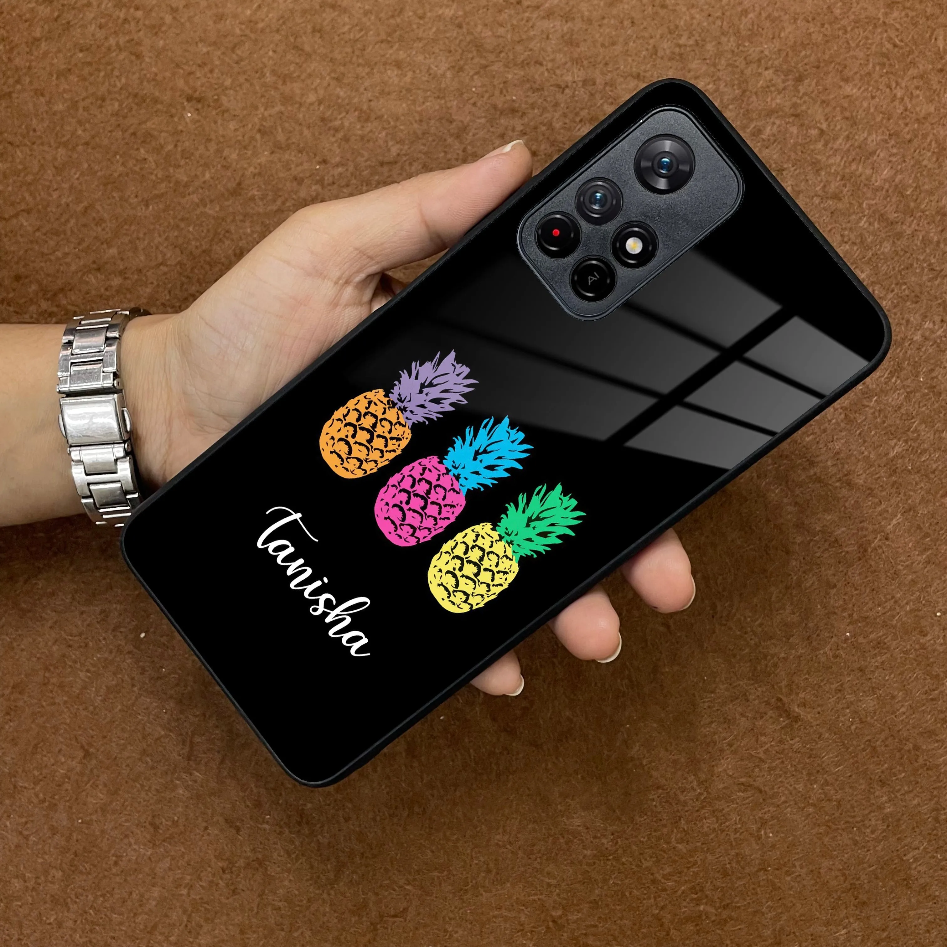 Colorful Pineapple Glass Case Cover For Poco