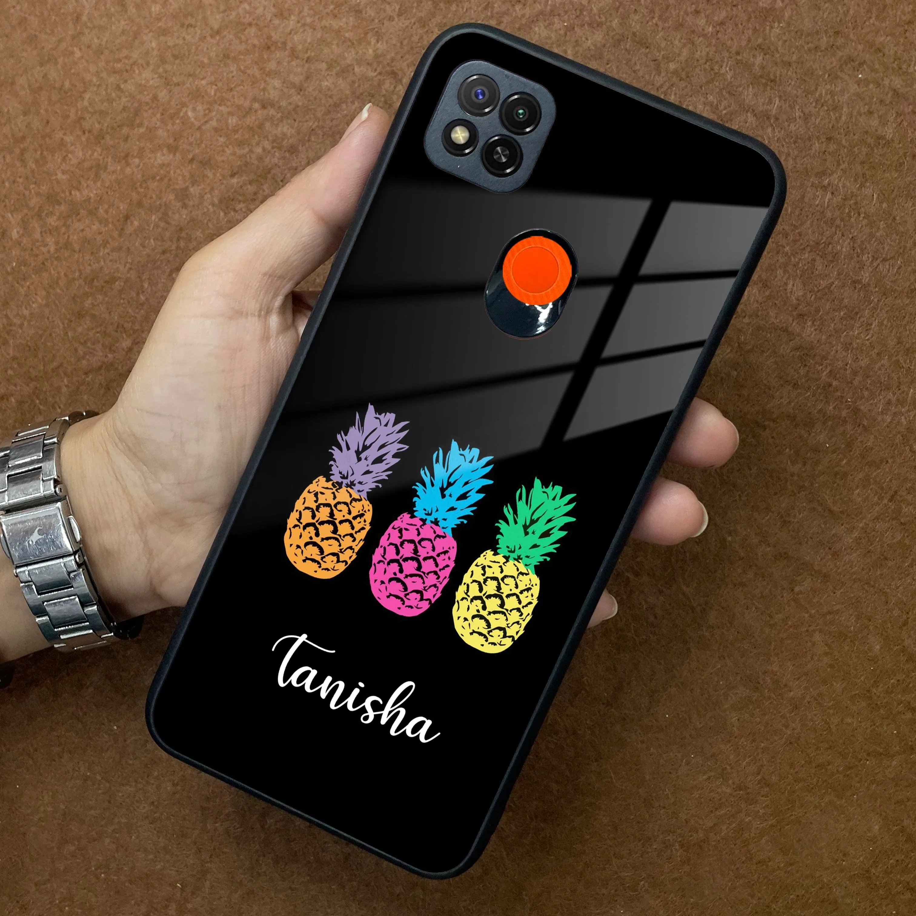 Colorful Pineapple Glass Case Cover For Poco