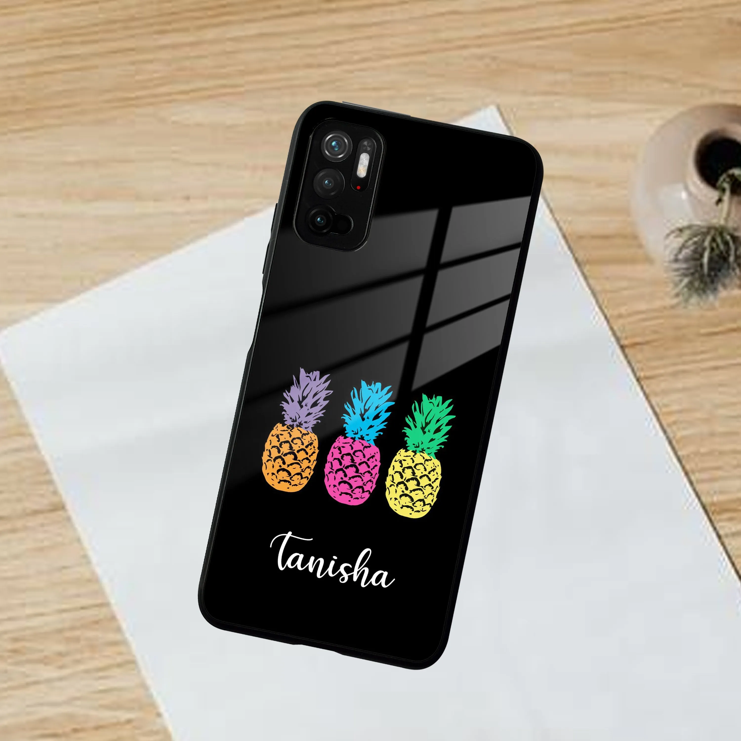 Colorful Pineapple Glass Case Cover For Poco