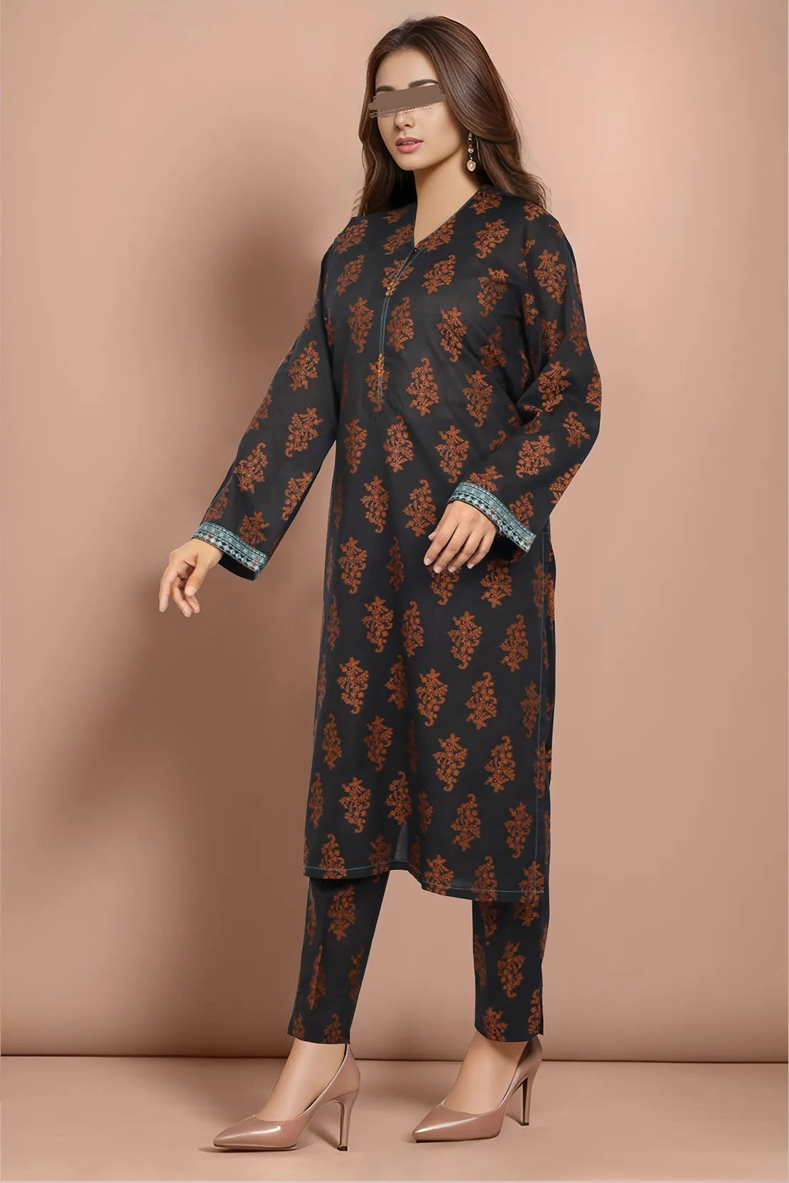 Cotton Jacquard Embroidered Stitched 2 Piece (Shirt/Trouser)