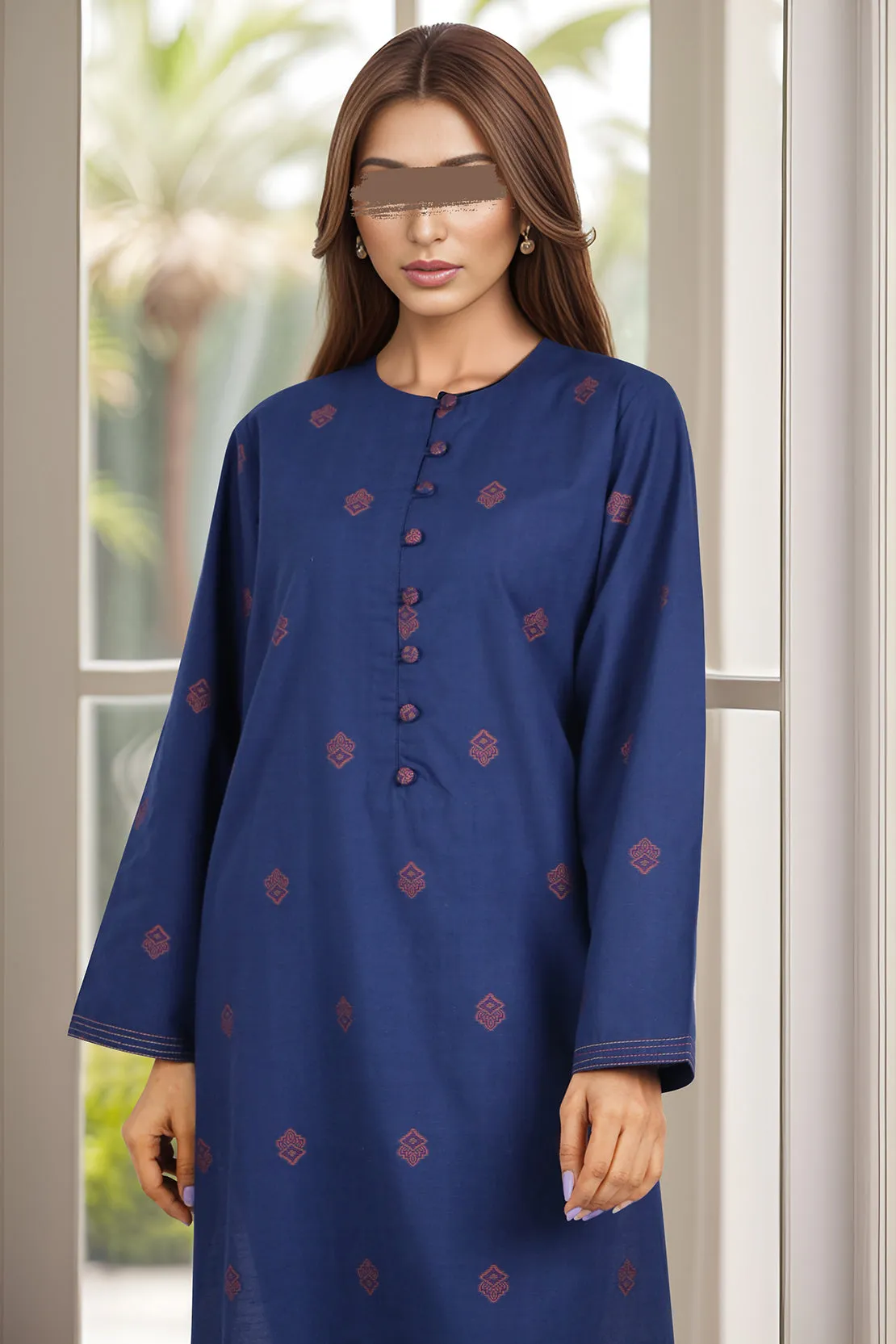 Cotton Jacquard Stitched 2 Piece (Shirt/Trouser)