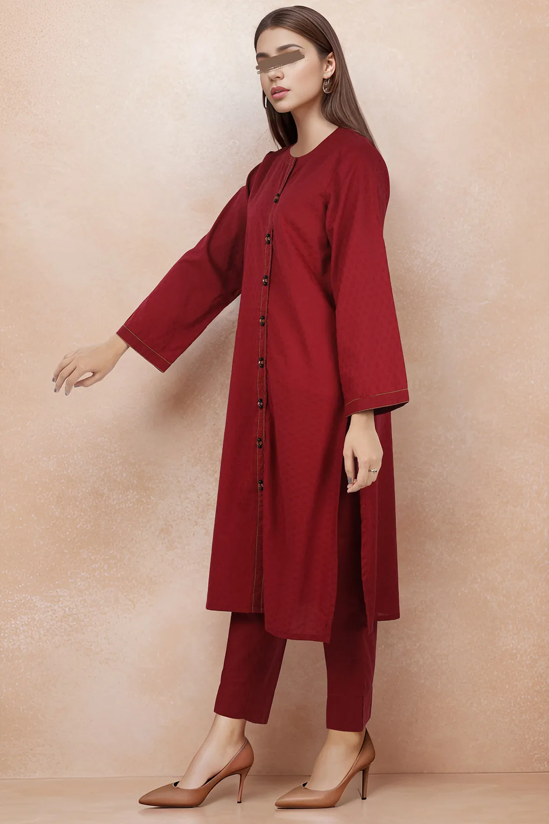 Cotton Jacquard Stitched 2 Piece (Shirt/Trouser)