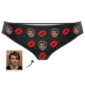 Couple Women's Custom Face Colorful Panties - Kiss