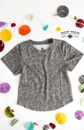 Crazy Train Kids Bear Creek Charcoal Leopard Tee