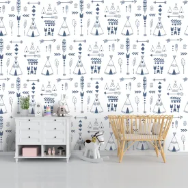 Cute Tribal Print for Kids Room, Blue