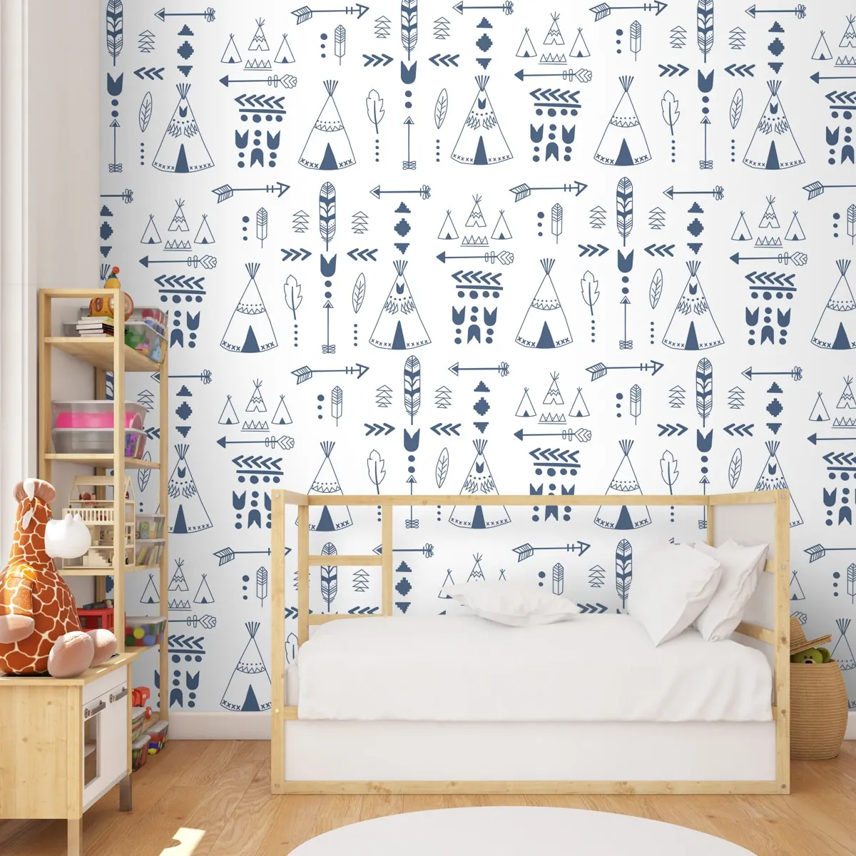 Cute Tribal Print for Kids Room, Blue