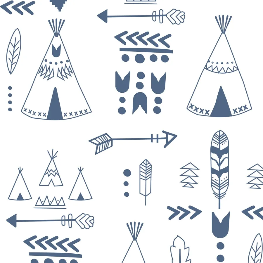 Cute Tribal Print for Kids Room, Blue