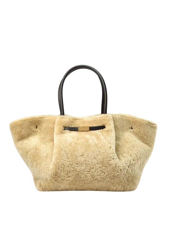 DeMellier London Natural Midi Shearling New York Tote Bag