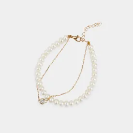 DOUBLE SPARKLE PEARL BRACELET