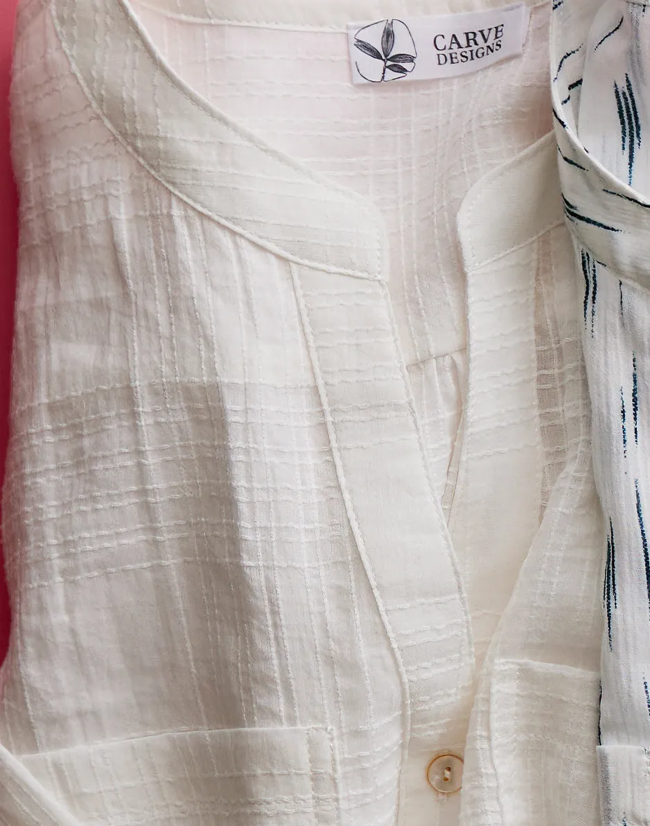 Dylan Textured Tunic: Cloud