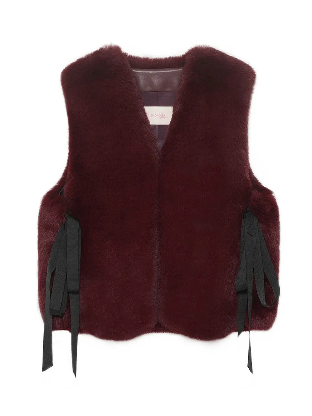 Stylish Faux Fur Ribbon-Tied Kitten Vest