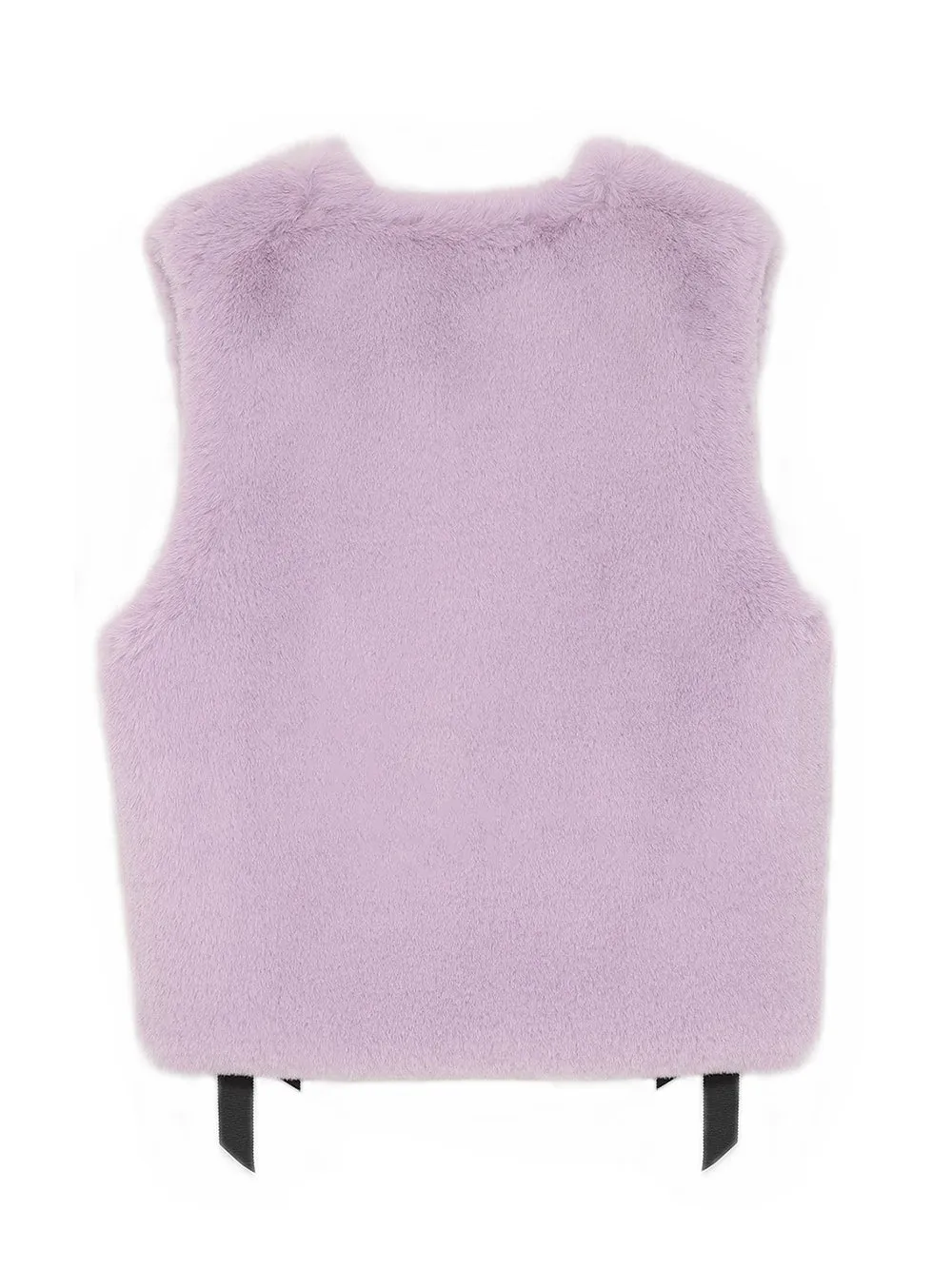 Stylish Faux Fur Ribbon-Tied Kitten Vest