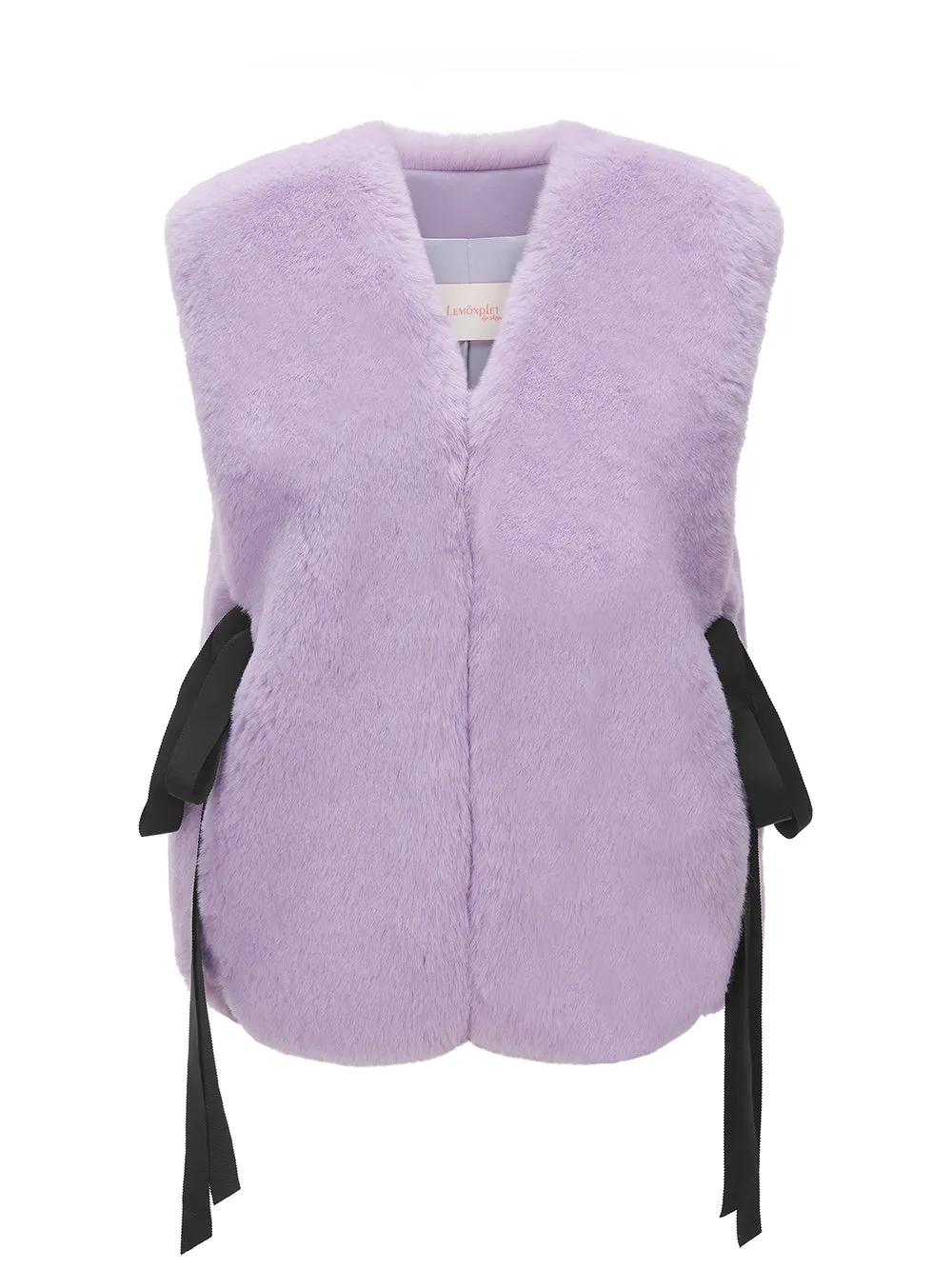 Stylish Faux Fur Ribbon-Tied Kitten Vest