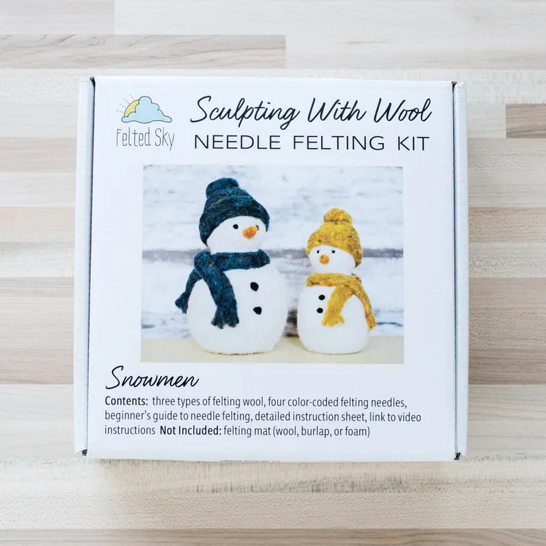 Felted Sky Needle Felting Kit : Snowmen