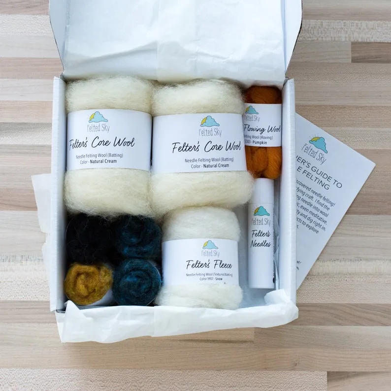 Felted Sky Needle Felting Kit : Snowmen