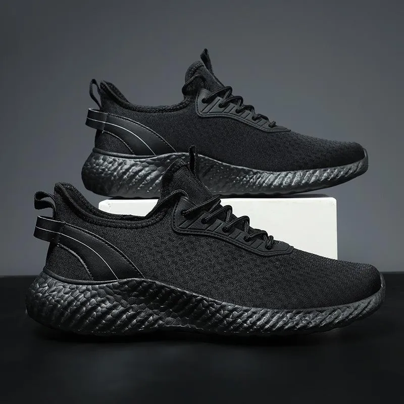 Fly-woven athleisure plus size breathable mesh shoes