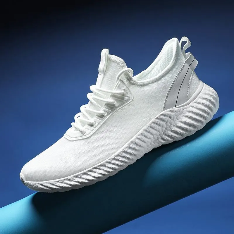 Fly-woven athleisure plus size breathable mesh shoes