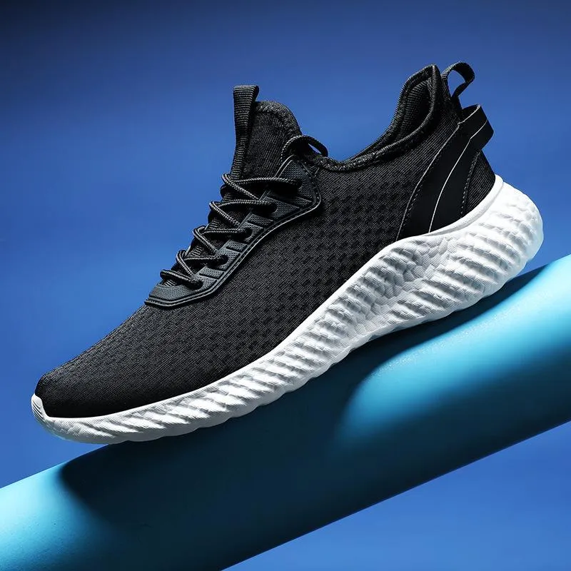 Fly-woven athleisure plus size breathable mesh shoes