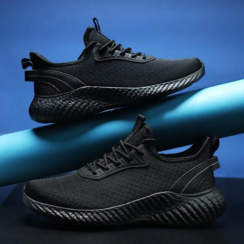 Fly-woven athleisure plus size breathable mesh shoes