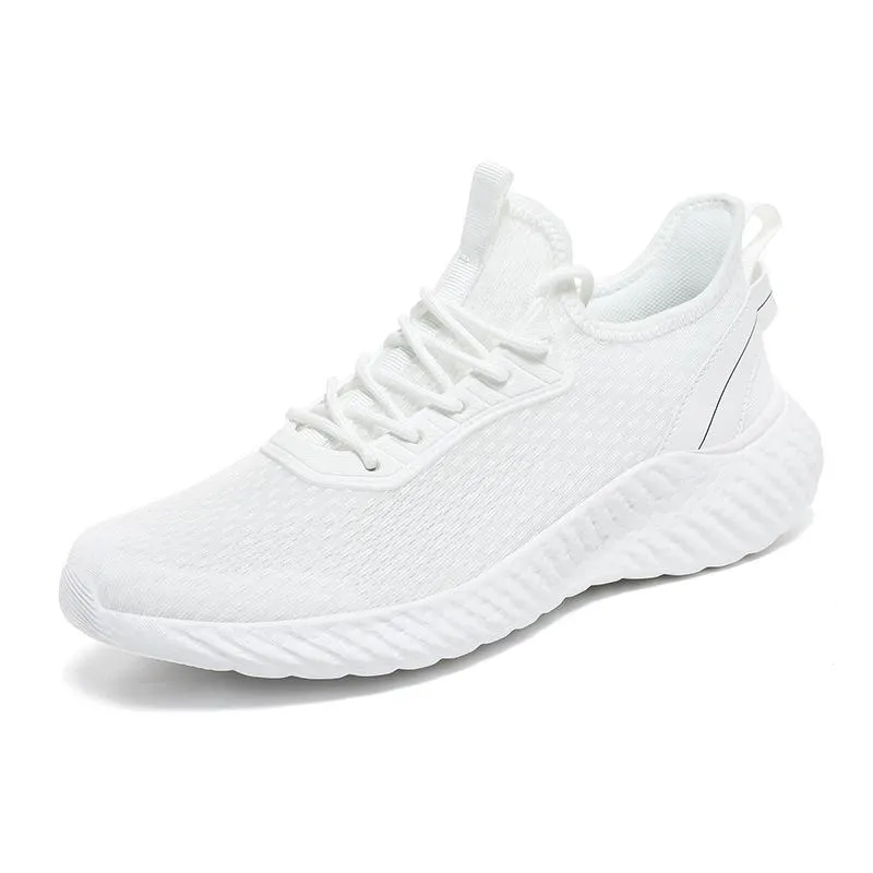 Fly-woven athleisure plus size breathable mesh shoes
