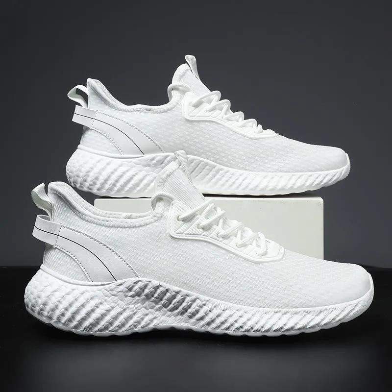Fly-woven athleisure plus size breathable mesh shoes