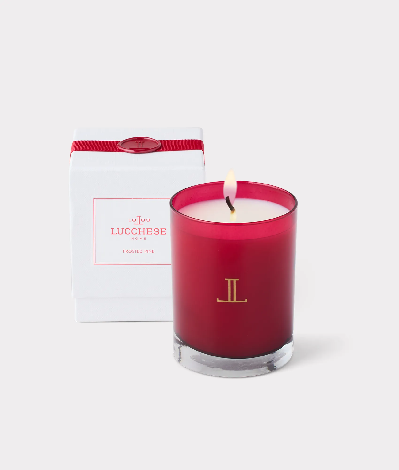Frosted Pine-Scented Candle in Grey