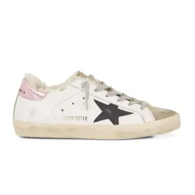 GOLDEN GOOSE SUPER STAR WITH SHEARLING IN WHITE, PINK & BLACK