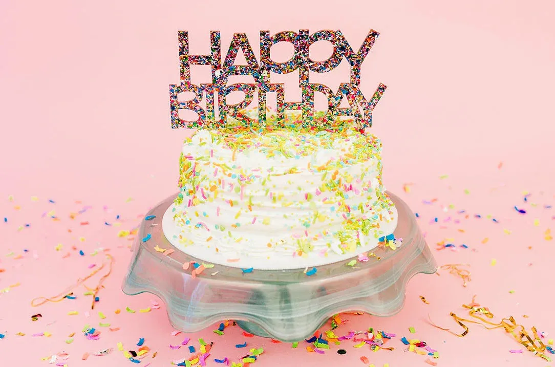 Happy Birthday Colorful Cake Topper