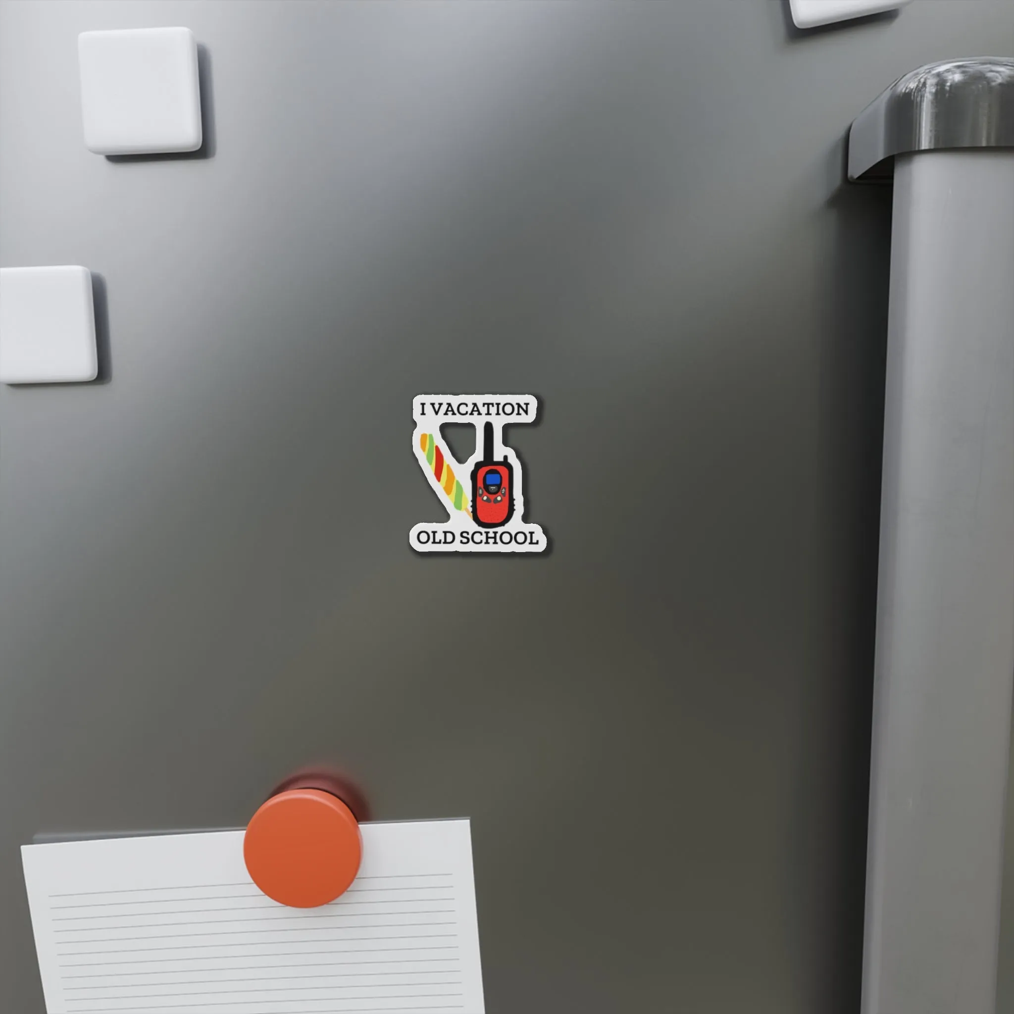 I Vacation Old School Die-Cut Magnets