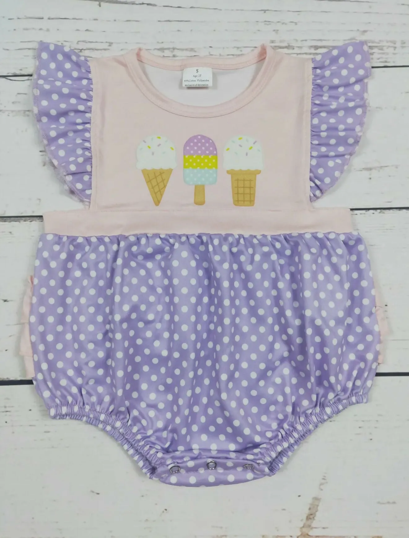 Ice Cream Bubble Outfit w/ruffles