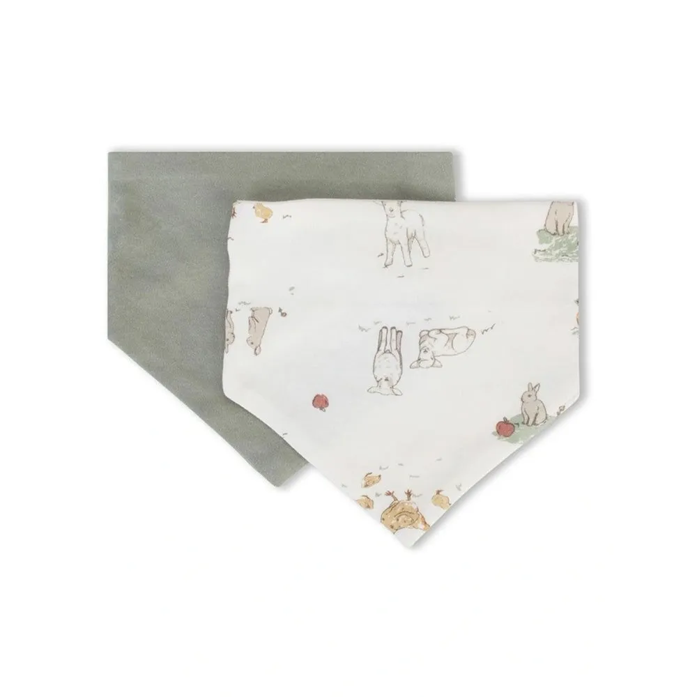 Jersey Baby Bib 2 Pack - Farmyard Lamb