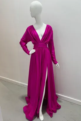 Jessica Angel V Neck Long Sleeve Gown
