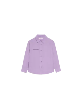 Kids Aloe Linen Long Sleeve Shirt—orchid purple