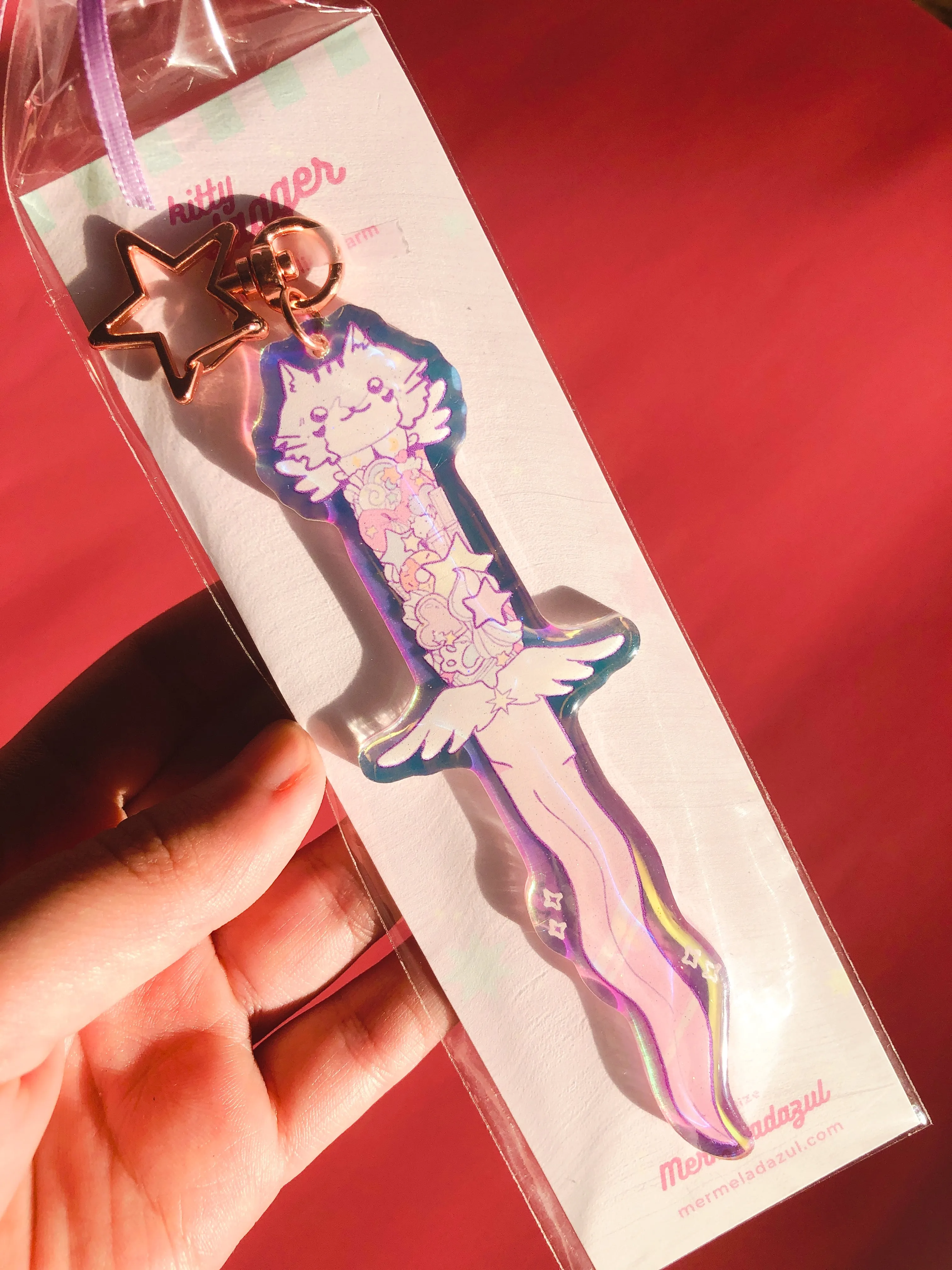 Kitty Dagger Holo Acrylic Charm
