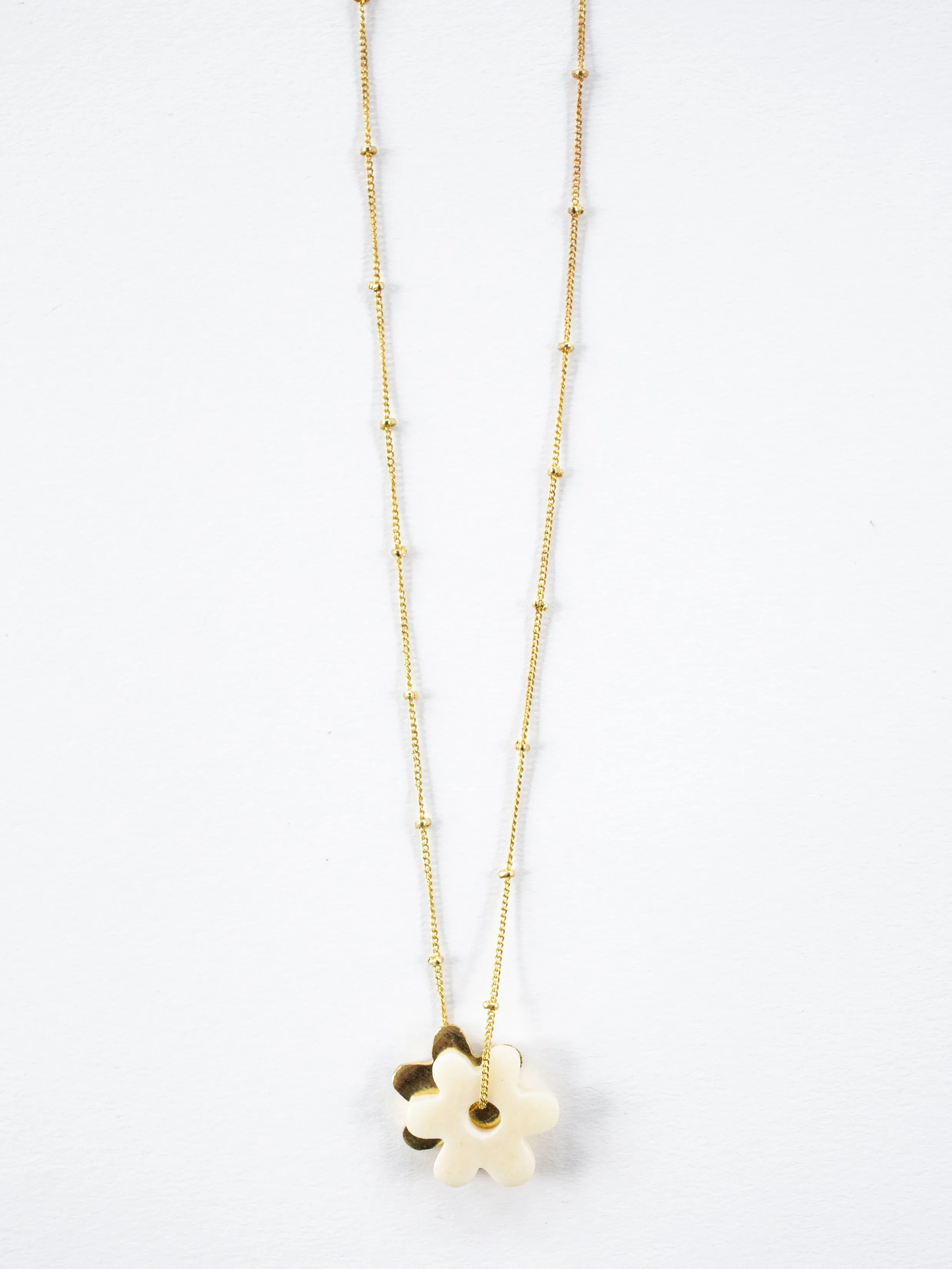 Layered Flower Necklace - Gold