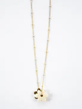 Layered Flower Necklace - Gold