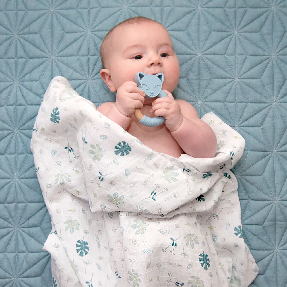 Living Textiles Organic Muslin Swaddle Wraps - Banana Leaf