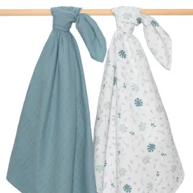 Living Textiles Organic Muslin Swaddle Wraps - Banana Leaf