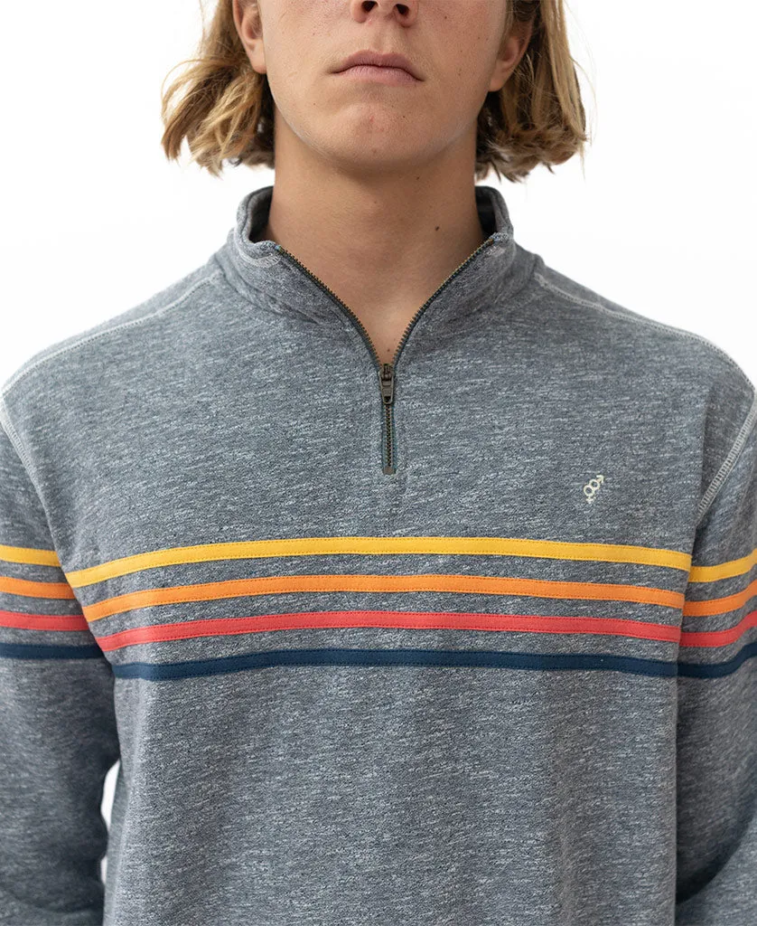 Navy Marle Long Island Quarter-Zip Raglan Sweatshirt