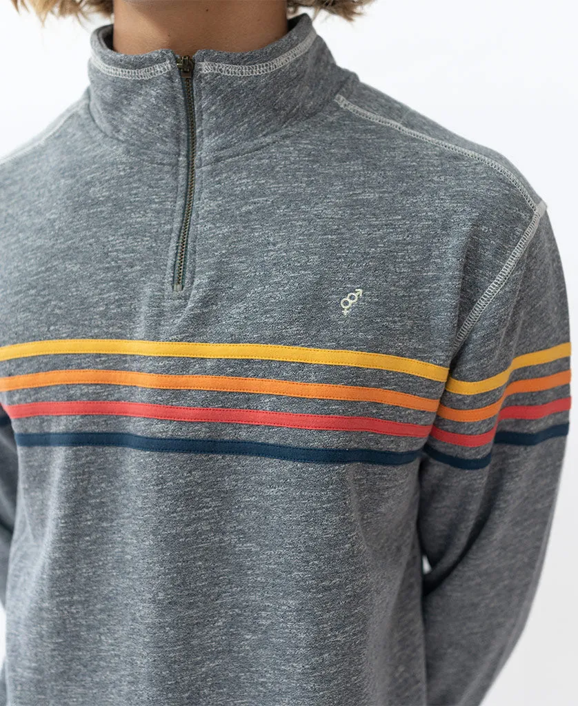 Navy Marle Long Island Quarter-Zip Raglan Sweatshirt