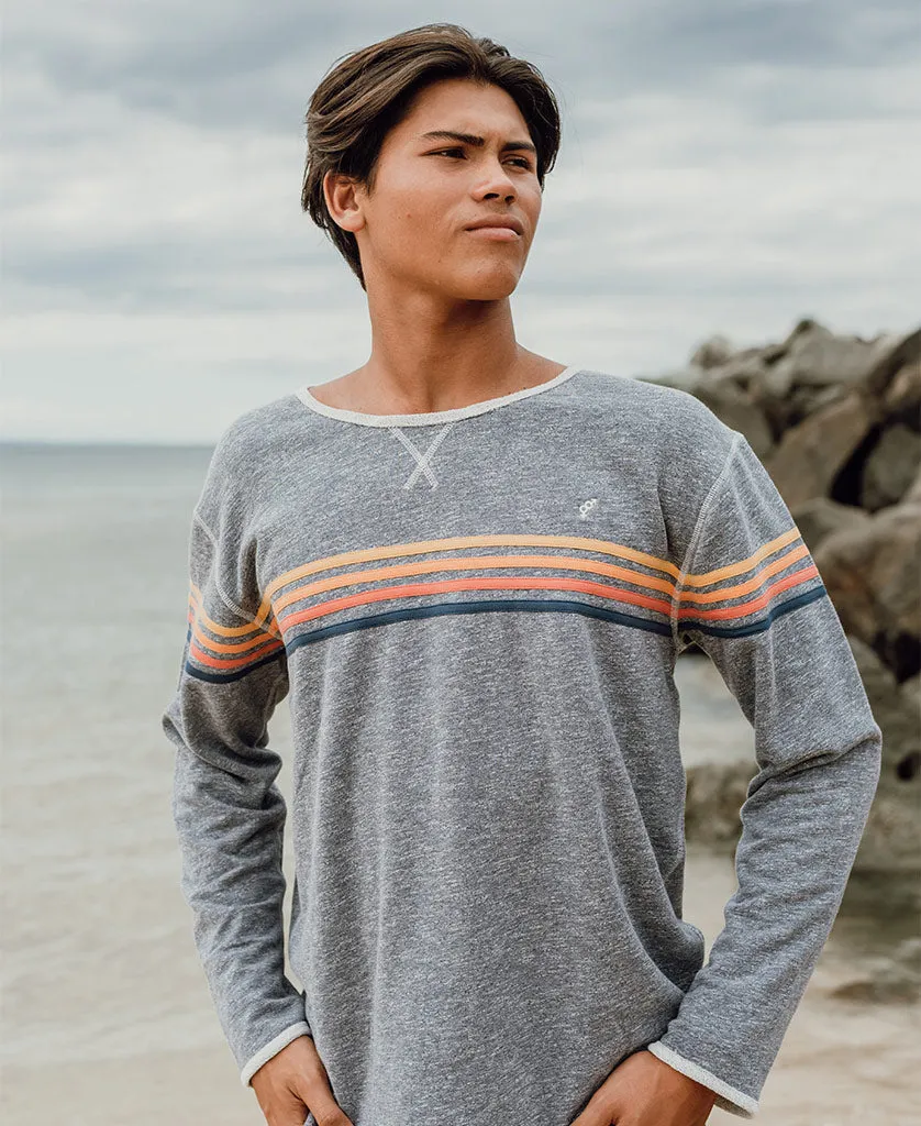 Striped Navy Marle Rag Top from Long Island