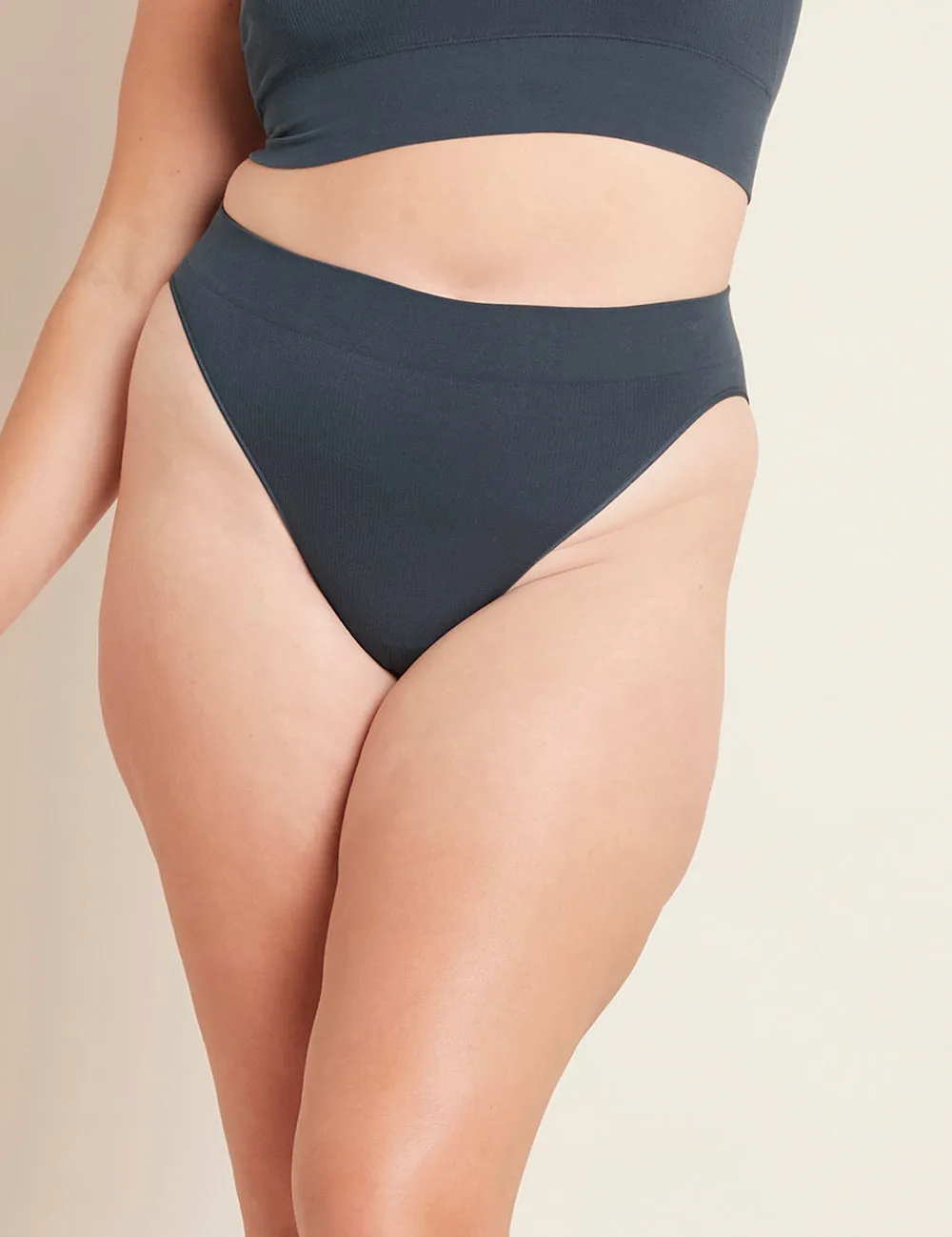 LYOLYTE Ribbed High Leg Brief - Storm