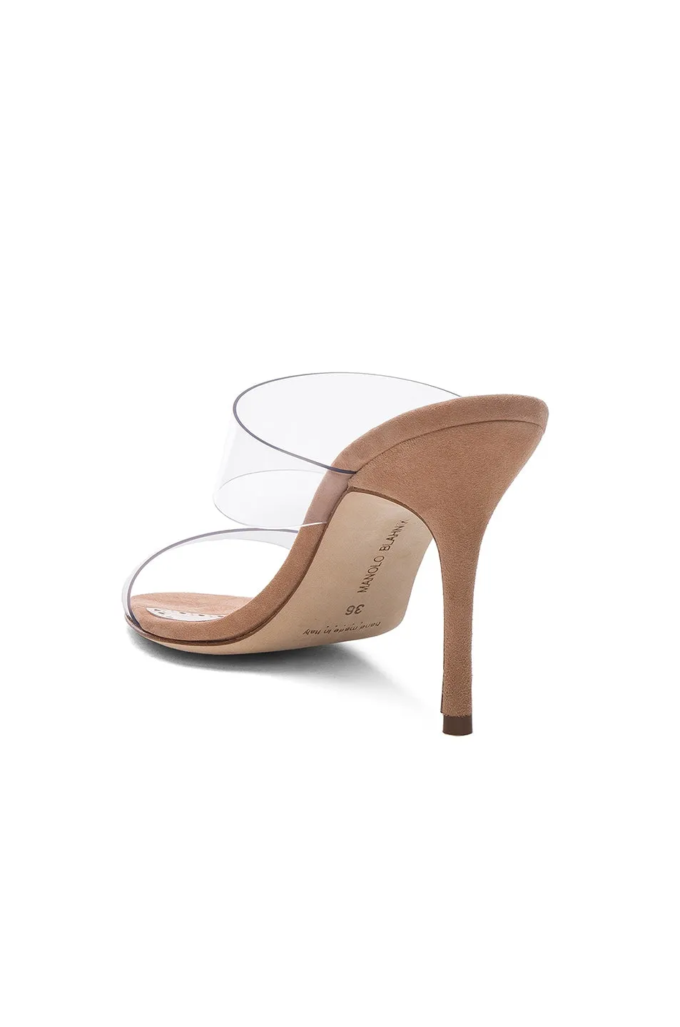 Manolo Blahnik PVC Scoltos shoes, color Nude Suede