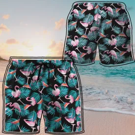 Martini Flamingo Hawaiian Beach Shorts