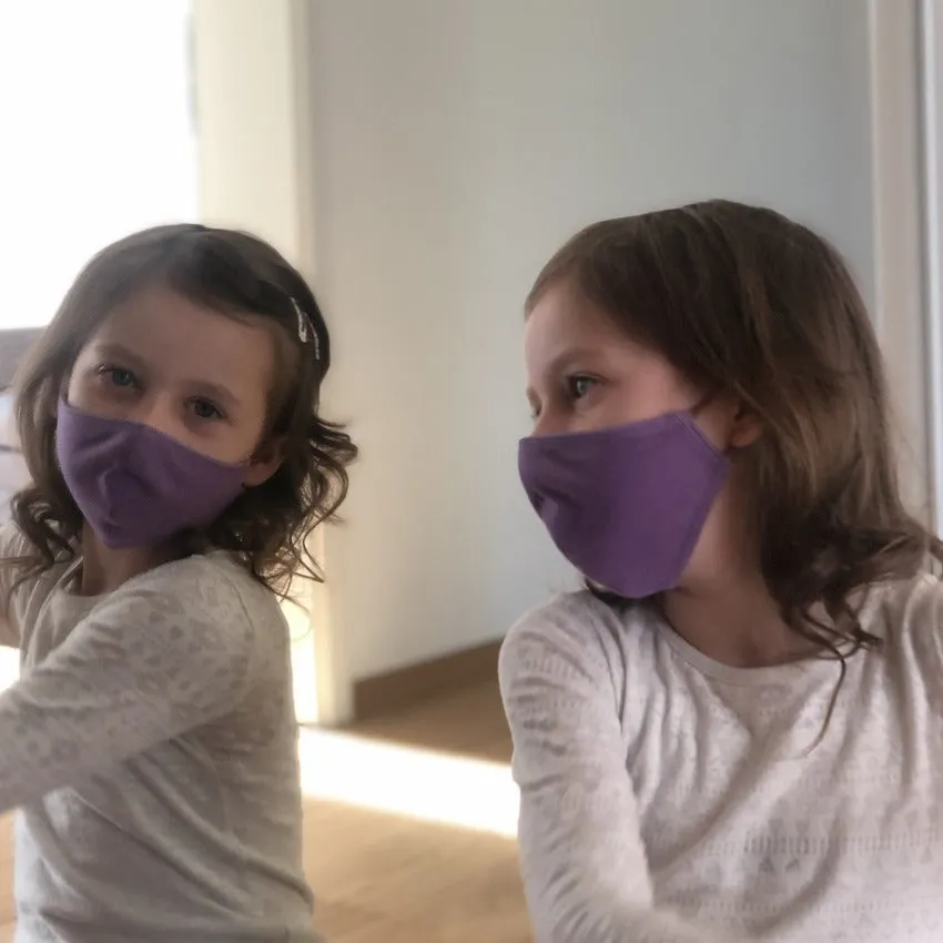 Mask | Oval | Violet | Kids 6-9 | 2-Layers | Soft Cotton