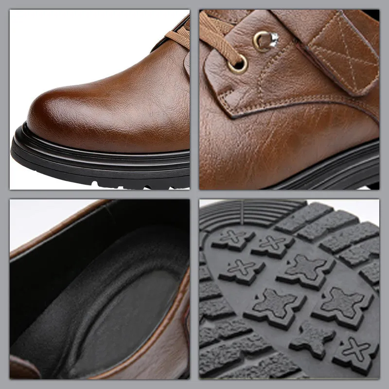 Men's Breathable Retro PU Leather Soft Sole Shoes44% OFF