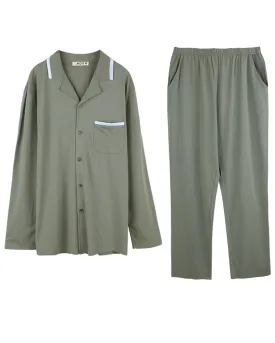 Mens Khaki Long Sleeve Bamboo Pyjamas - Perfectly Imperfect