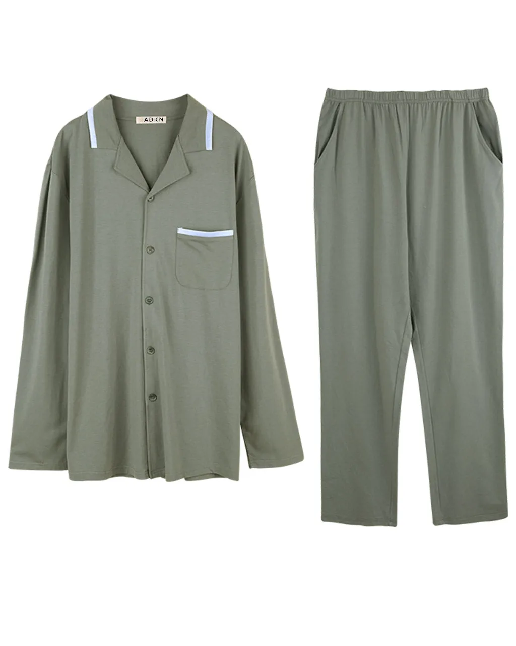 Mens Khaki Long Sleeve Bamboo Pyjamas - Perfectly Imperfect