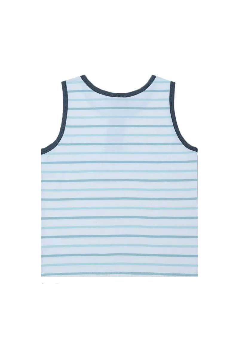 Mint-Ecru Striper Sando
